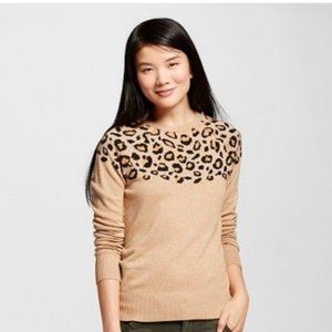 Merona Leopard Print Pullover Sweater
